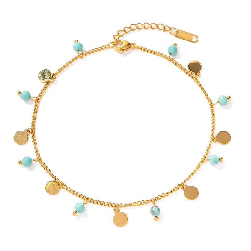 Turquoise Beaded Anklet