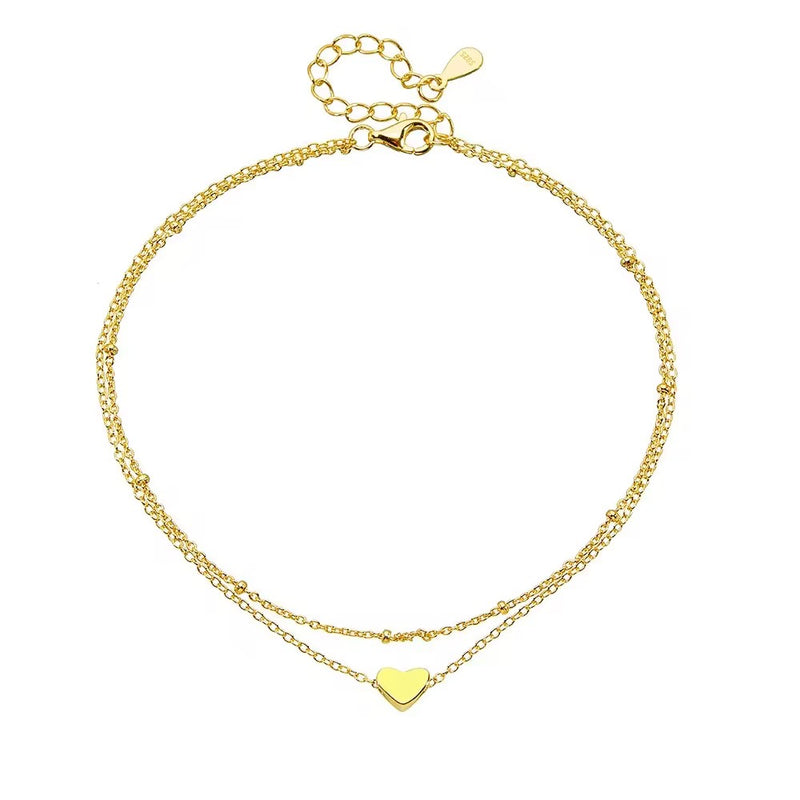 Layered Heart Anklet