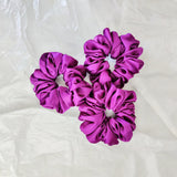 Aubergine Satin Scrunchie- L