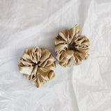 Beige Satin Scrunchie- L