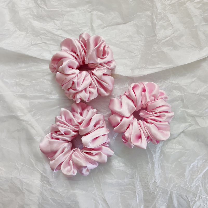 Blush Satin Scrunchie- L