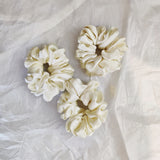 Buttercream Satin Scrunchie- L