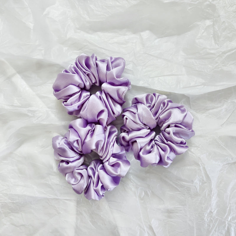 Lavender Satin Scrunchie- L