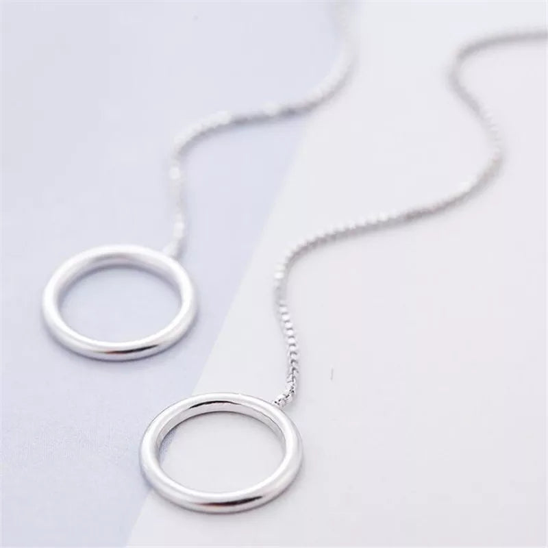 Circle Danglers- 925 Silver