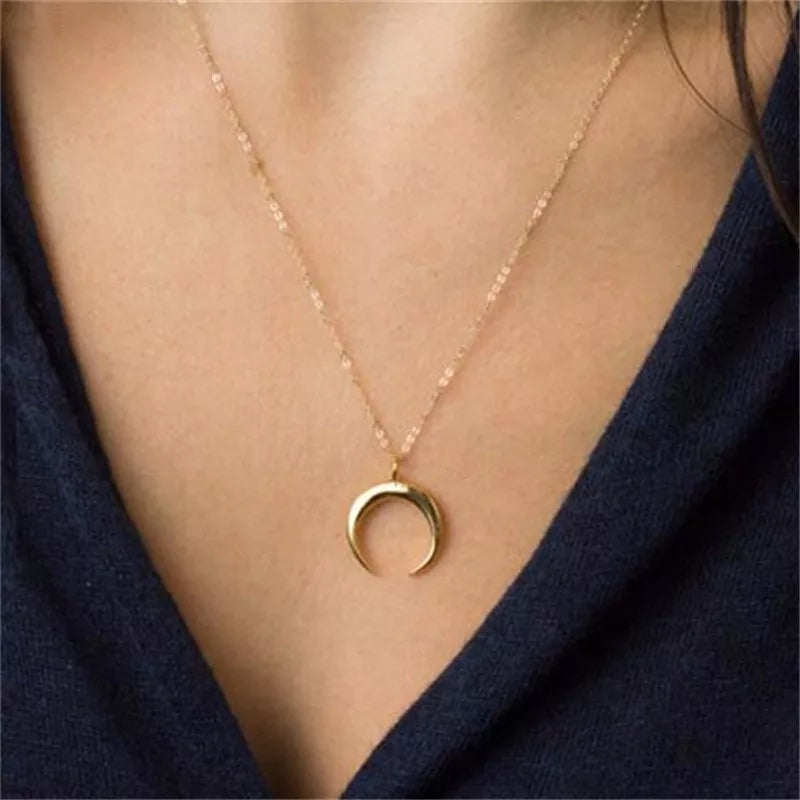 Turquoise Crescent Moon Necklace: other colors available – Heather Gardner