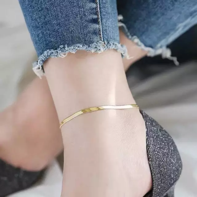 Snake String Anklet- 18K Gold Plated