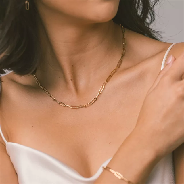 Italian Gold 18K Rose Gold Paperclip Chain Necklace - ShopStyle