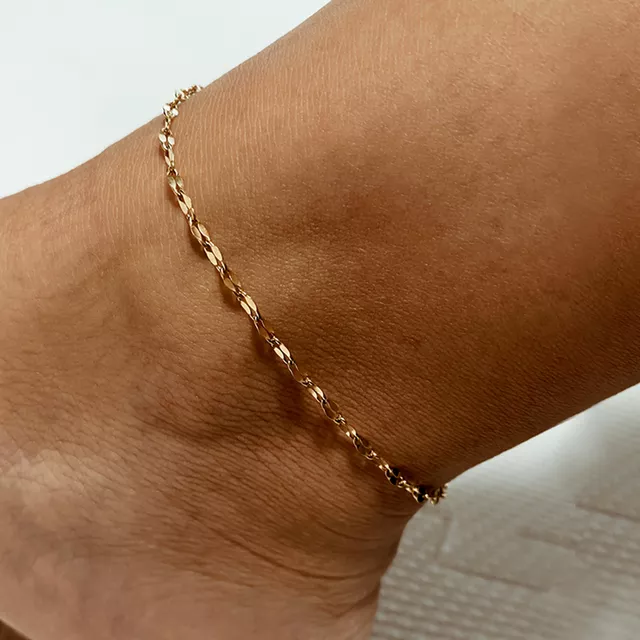 Simple Style Minimalist Stackable Thin Chain Anklet Set Boho - Temu