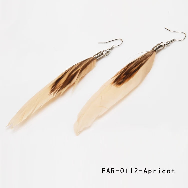 Copper Electroformed Peacock Feather Earrings