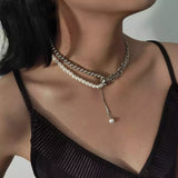 Goth Pearl Necklace
